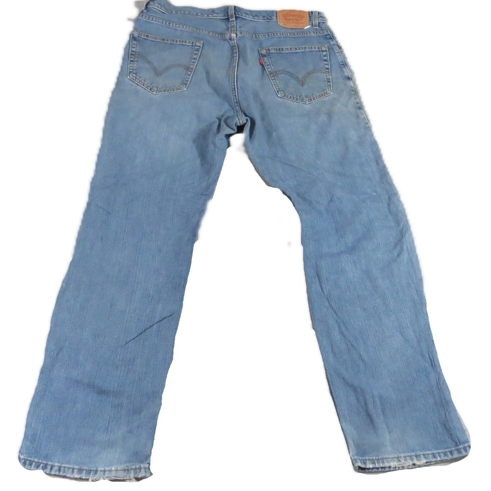 VTG Levis 559 Relaxed‎ Straight Jeans Men 36x34 Blue Denim Distressed Fray Y2K